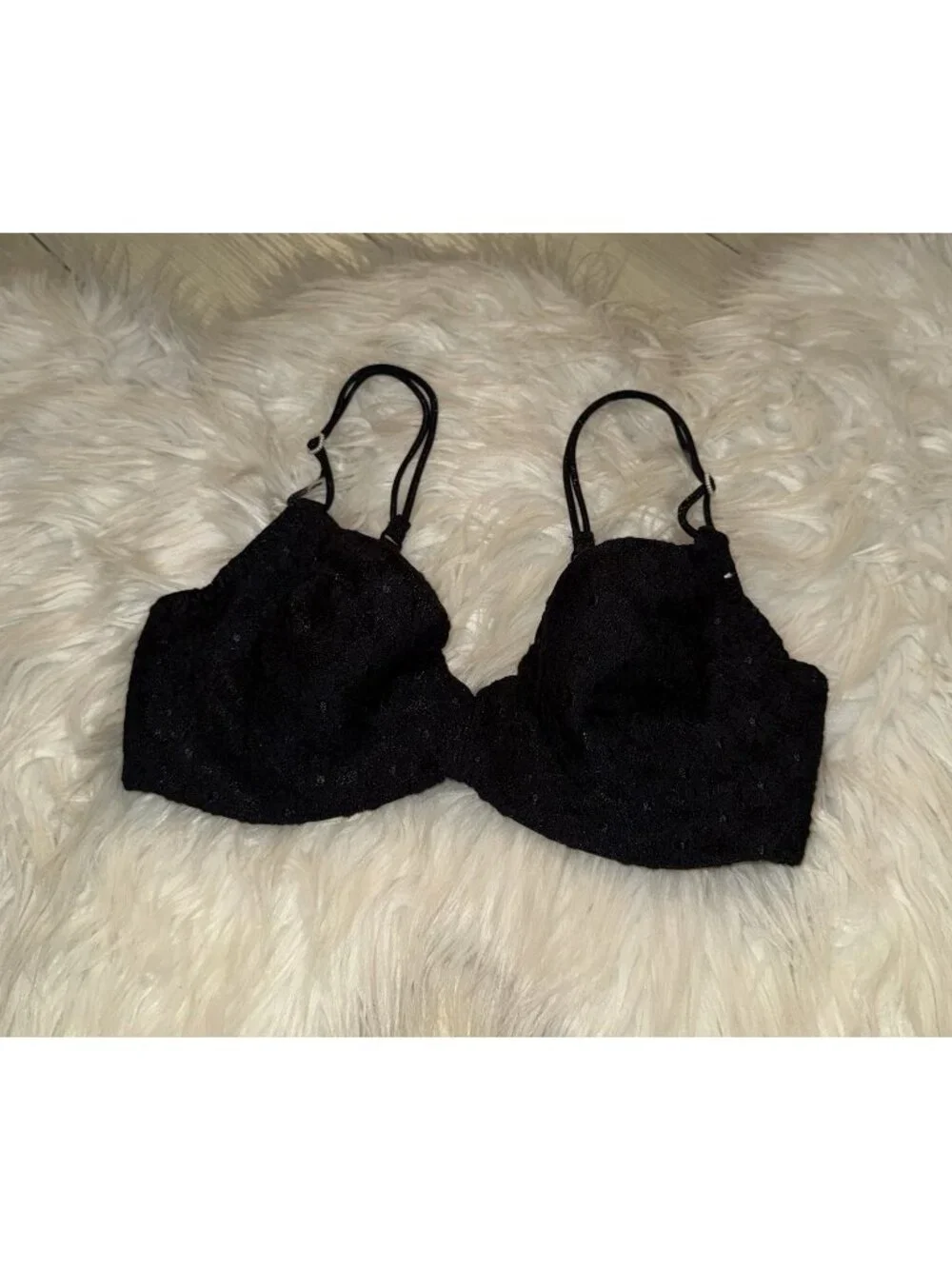 Vintage Maidenform French Demi 9197 Soft Cup Underwire Floral Womens 34C Black